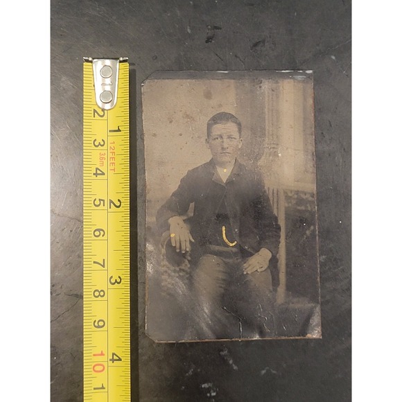 Antique Tintype Photo Young Man Victorian Suit 1850-1899 - Picture 3 of 3